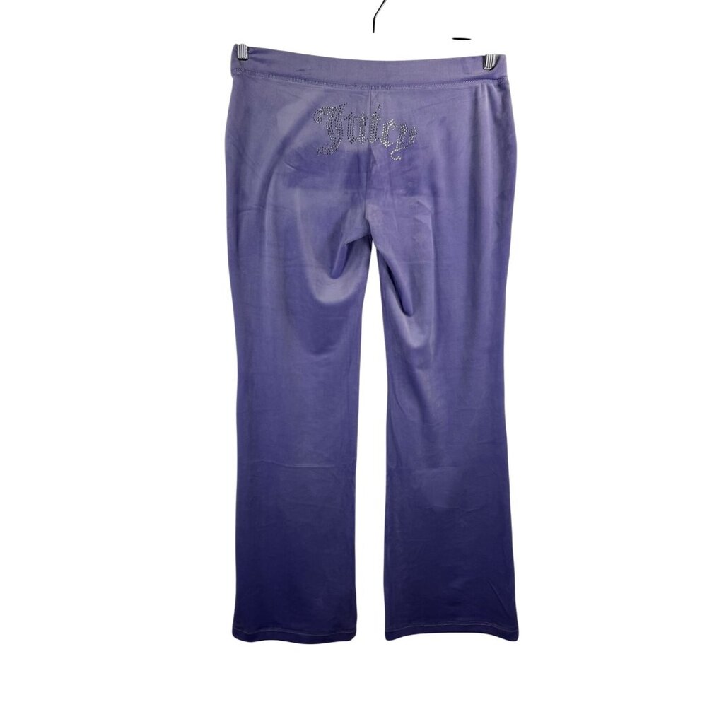 Juicy Couture Lavender Velour Lounge Pants Y2K Womens Rhinestones sz‎ L
